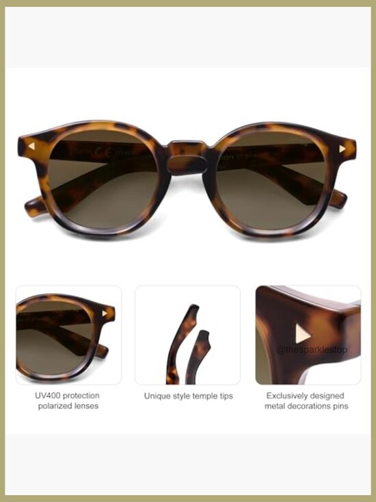 Retro Polarized Round Sunglasses Vintage Panto Circle Shades